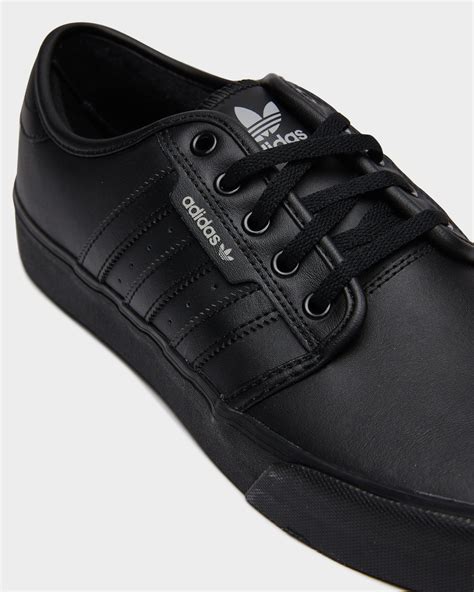 adidas schwarze|adidas black leather sneakers.